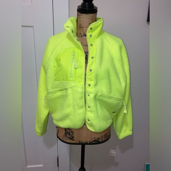 NWT Free People Hit the Slopes Jacket in Highlighter XS - Picture 9 of 11
